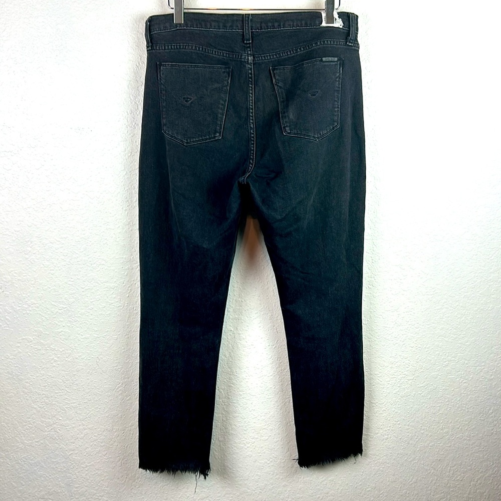 Hudson Luxe Crop Riley Relaxed color virt Straight Black Jeans 29 - Picture 6 of 9